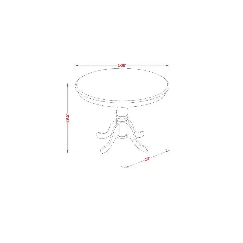 Kitchen Dining Table Set - Wooden Chairs - Cappuccino Finish Table - Linen Seat - Small Round Table