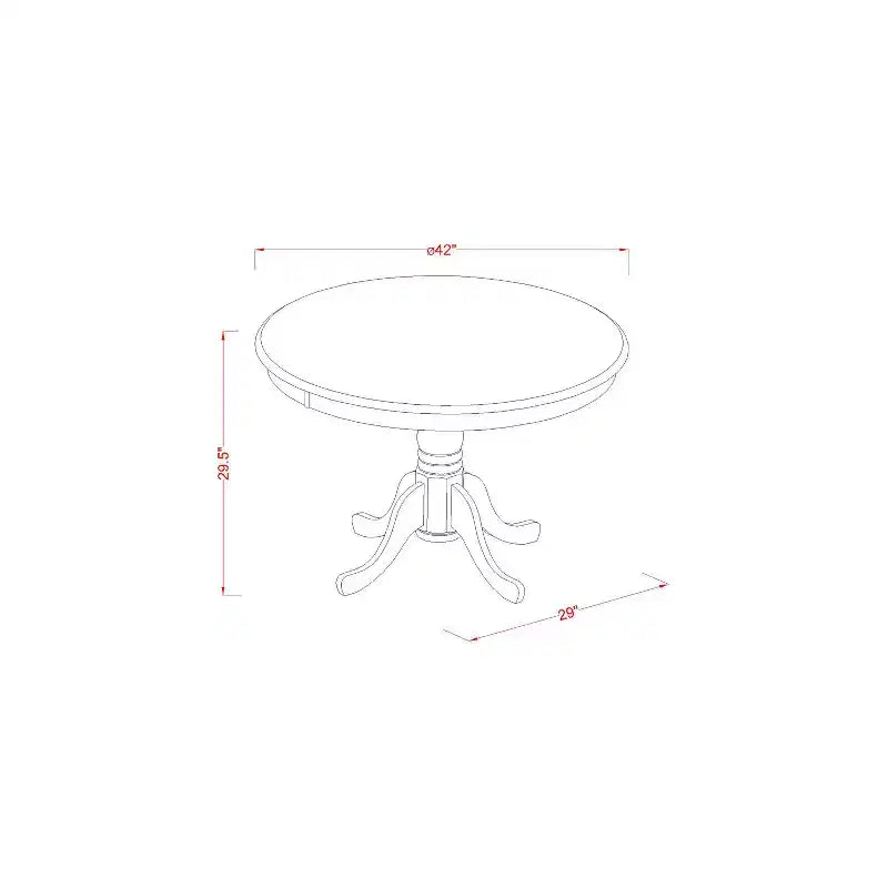 HomeStock 3-Piece Round Black and Cherry Finish Solid Wood Top Dining Table with 2 Chairs