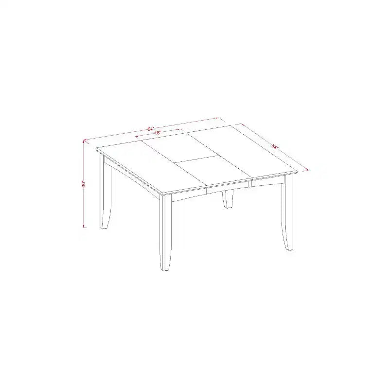 Modern 5 Piece Dinette Set - Dining Table & 4 Chairs - Black Cherry Finish - Small Space Kitchen Set