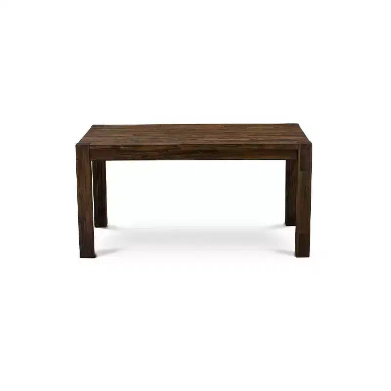 HomeStock 7-Piece Rectangle Natural Oak Finish Solid Wood Top Dining Table with 6 Parson Chairs