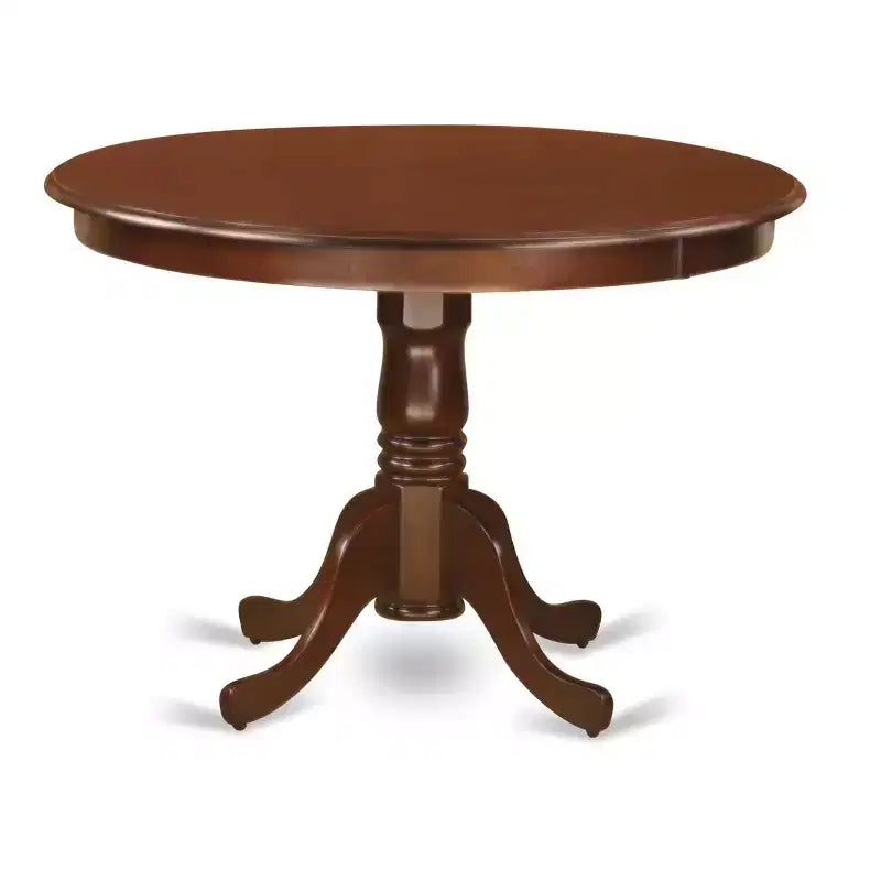 Victorian Dinette Set for 4 - 42 Inch Round Table & 4 Chairs - Mahogany Finish Dining Room Furniture