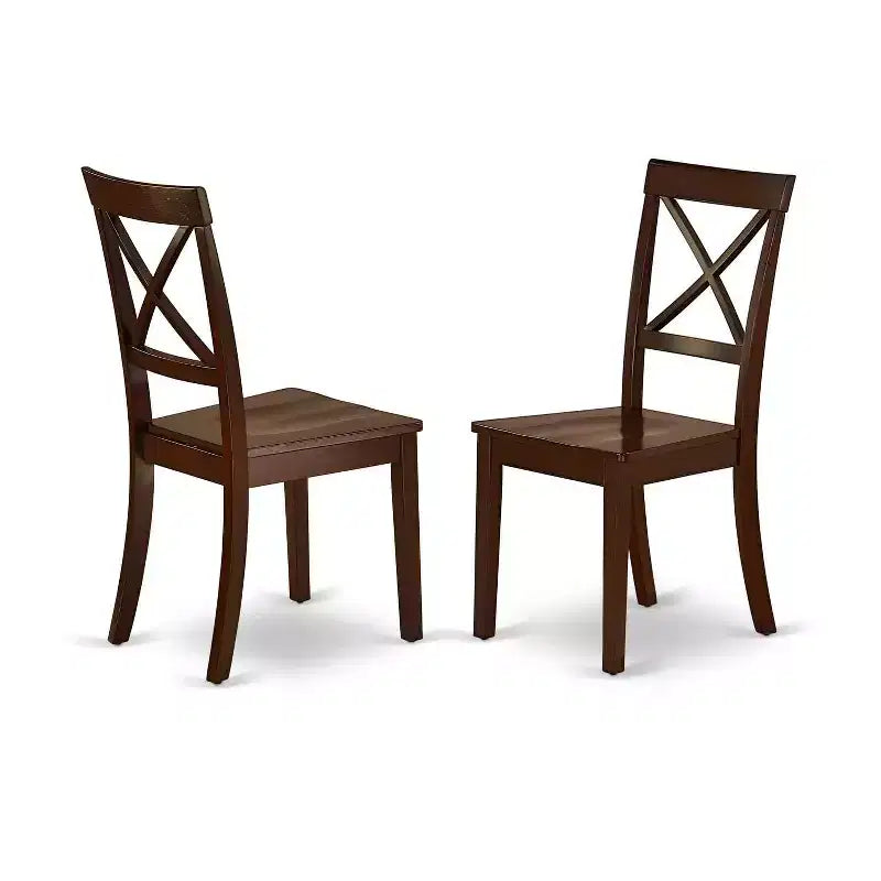 Victorian Dinette Set for 4 - 42 Inch Round Table & 4 Chairs - Mahogany Finish Dining Room Furniture