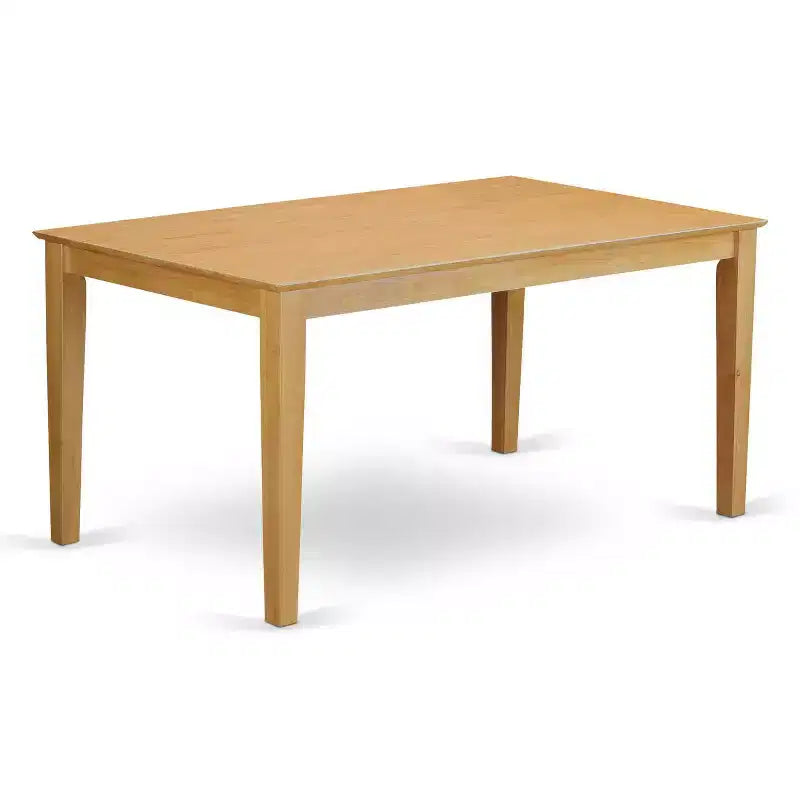 Dining Room Table Set 60 Inch Rectangle with 4 Chairs - Linen Fabric Dark Khaki Finish