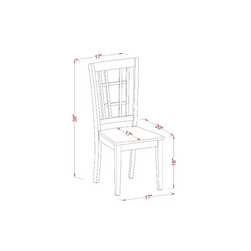 HomeStock 3-Pc Buttermilk and Cherry Solid Wood Top - Round Dining Room Set - Seats-4