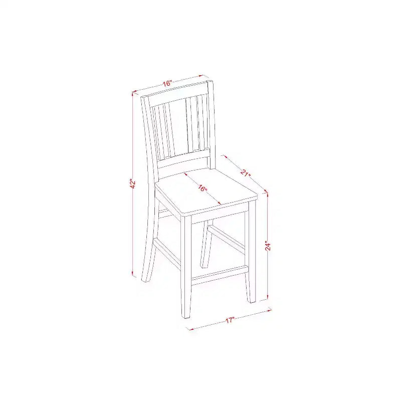 Gathering Table Set - Kitchen Dining Table with Bar Stools - Modern Wood Table & Chairs