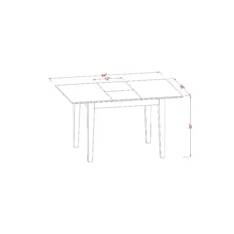 HomeStock 3-Pc Mahogany Finish Rectangular Solid Wood Top with Butterfly Leaf Dining Table Set