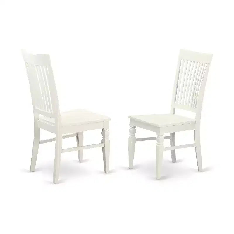 Small Kitchen Table Set - 3 Piece Dining Set with Chairs - 36 Inch Square Table - Linen White Finish