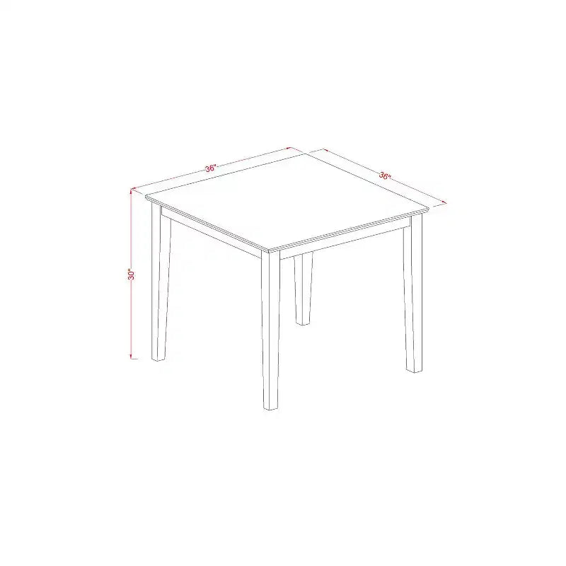 Small Kitchen Table Set - 3 Piece Dining Set with Chairs - 36 Inch Square Table - Linen White Finish
