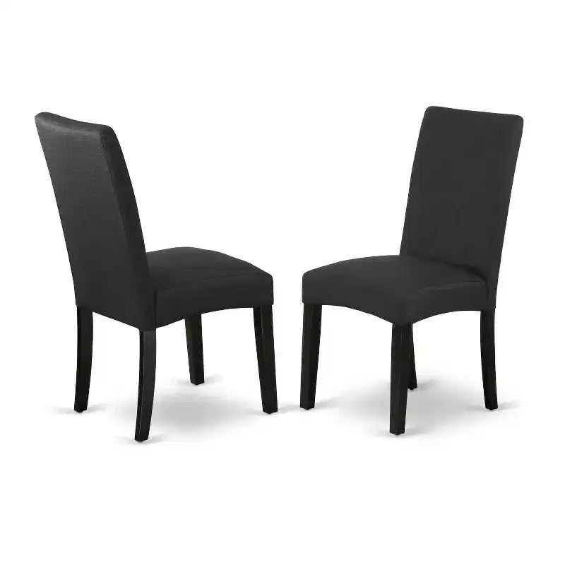 HomeStock 5-Pc Black Finish Solid Wood Top-Rectangular Dining Room Set-Seats 4
