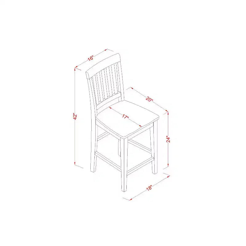 Counter Height Dining Set - 5 Piece Table & Chair Set - Modern Kitchen Furniture