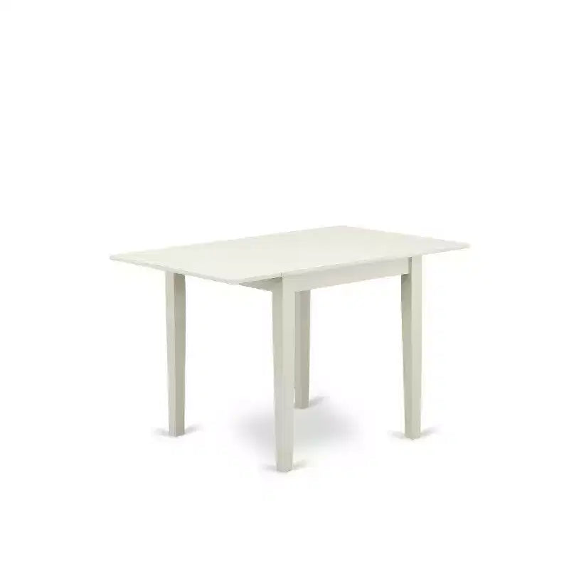 3-Piece Linen White Finish Solid Wood Top Dining Table Set