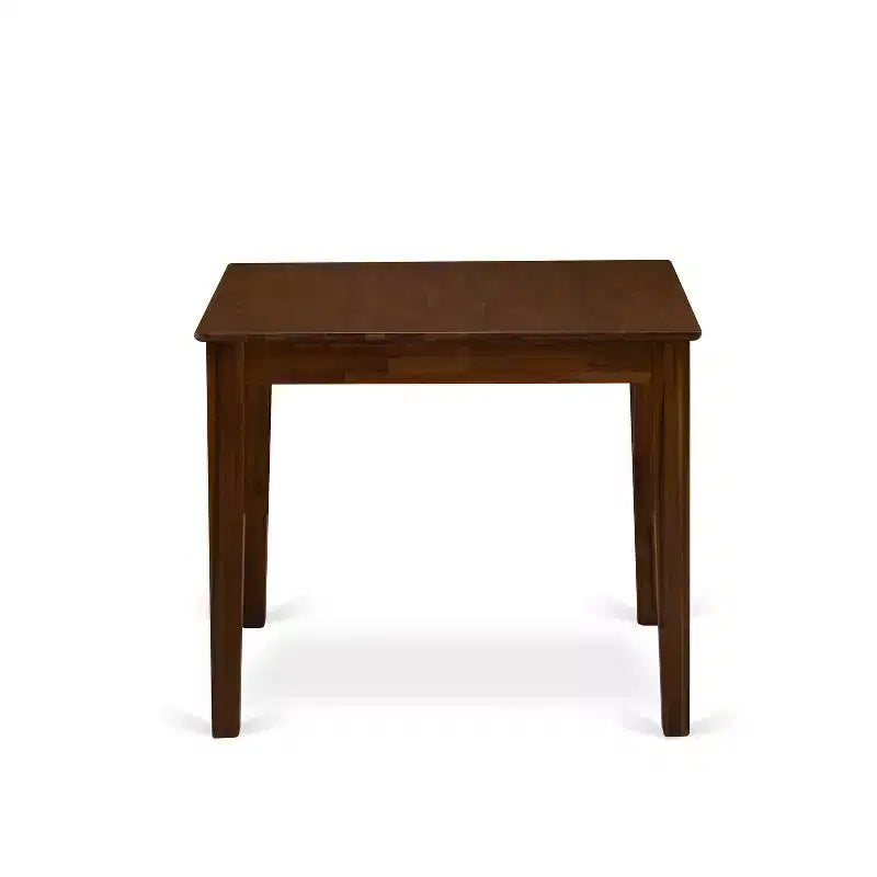 HomeStock 3-Pc Antique Walnut Finish Square Solid Wood Top Dining Table Set for Small Spaces