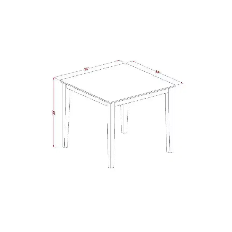 HomeStock 3-Pc Antique Walnut Finish Square Solid Wood Top Dining Table Set for Small Spaces