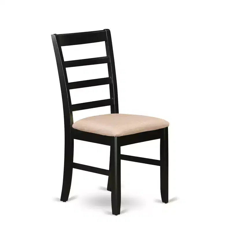 HomeStock 5-Piece Square Black Finish Solid Wood Top Dining table with 4-Chairs