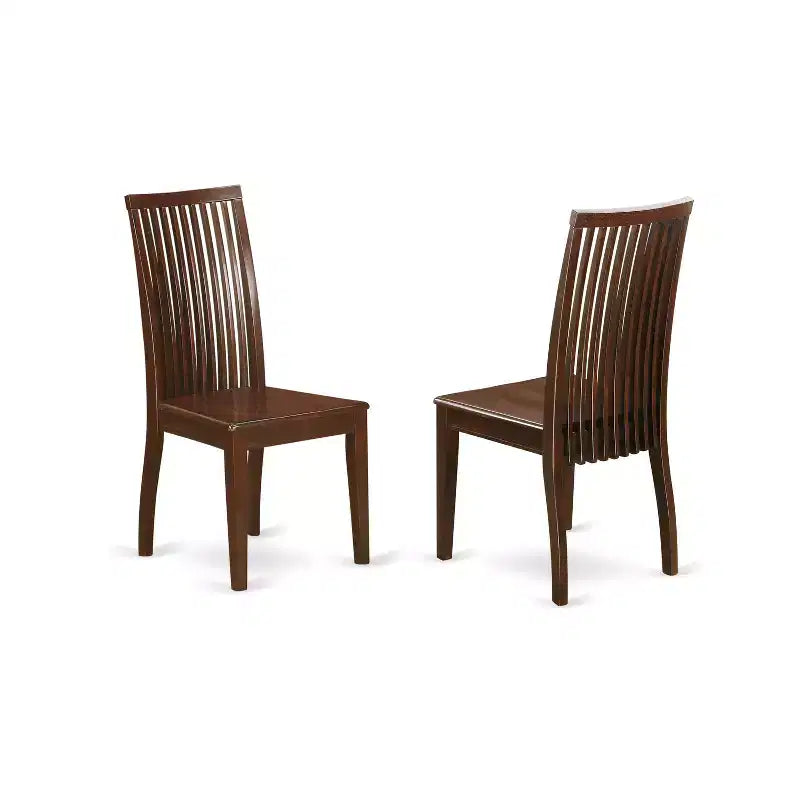 Round Kitchen Table Set with 4 Chairs - 42 Inch Dining Table, Mahogany Finish, Compact Furniture Set