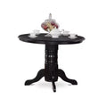 Kitchen Dining Set 5 Piece Table with 4 Chairs Modern Round Pedestal Table Set Black 42 Inch