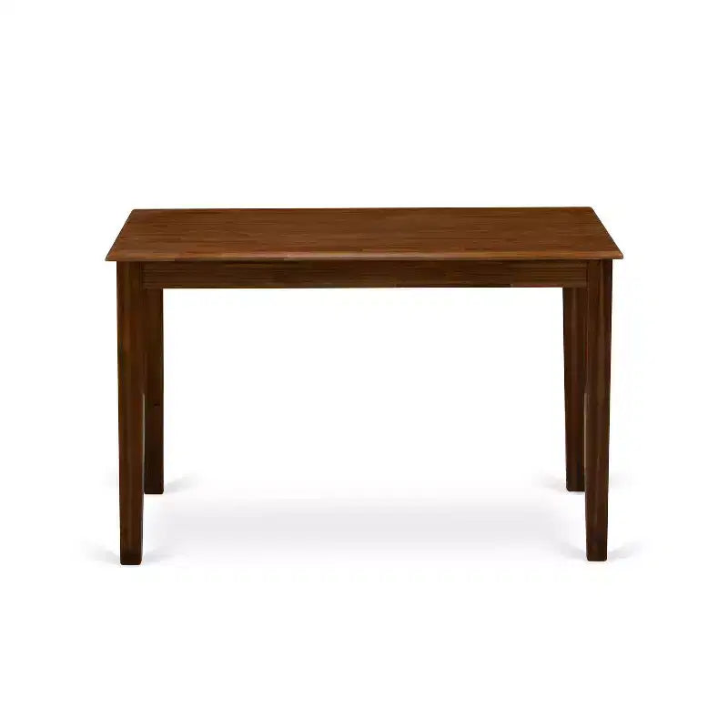 HomeStock 5-Piece Antique Walnut Finish Solid Wood Top - Rectangular Dining Room Set - Seats 4
