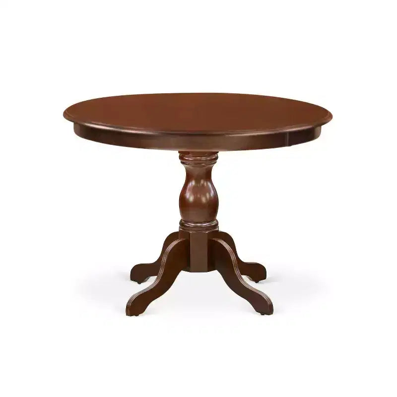 HomeStock 5-Piece Mahogany Finish Solid Wood Top Dining table with 4 Chairs