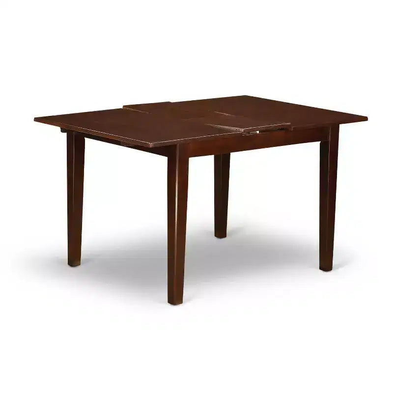 5-Piece Mahogany Finish Solid Wood Top - Rectangular Dining Room Set - Seats 4