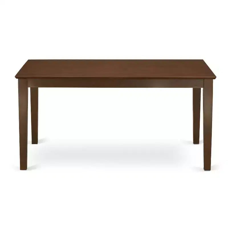 5-Piece Mahogany Finish Solid Wood Top-Rectangular Upholstered Dining Room Set- Seats-4