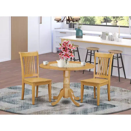 Ensemble table et chaises de cuisine antique - 3 pièces - Idéal petits espaces