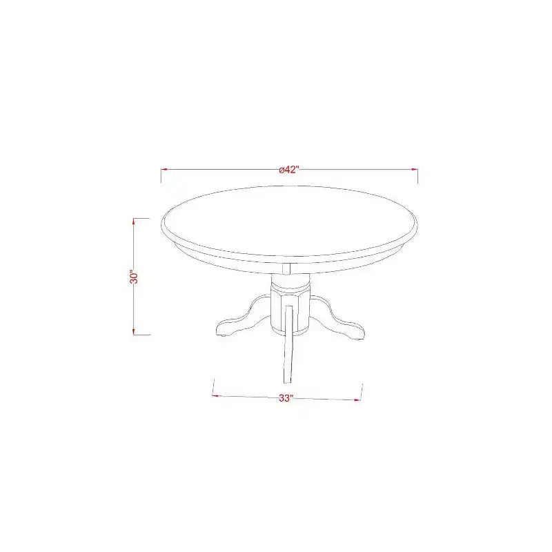 HomeStock 5-Piece Round Black Finish Solid Wood Top Dining Table with 4-Parson Chair