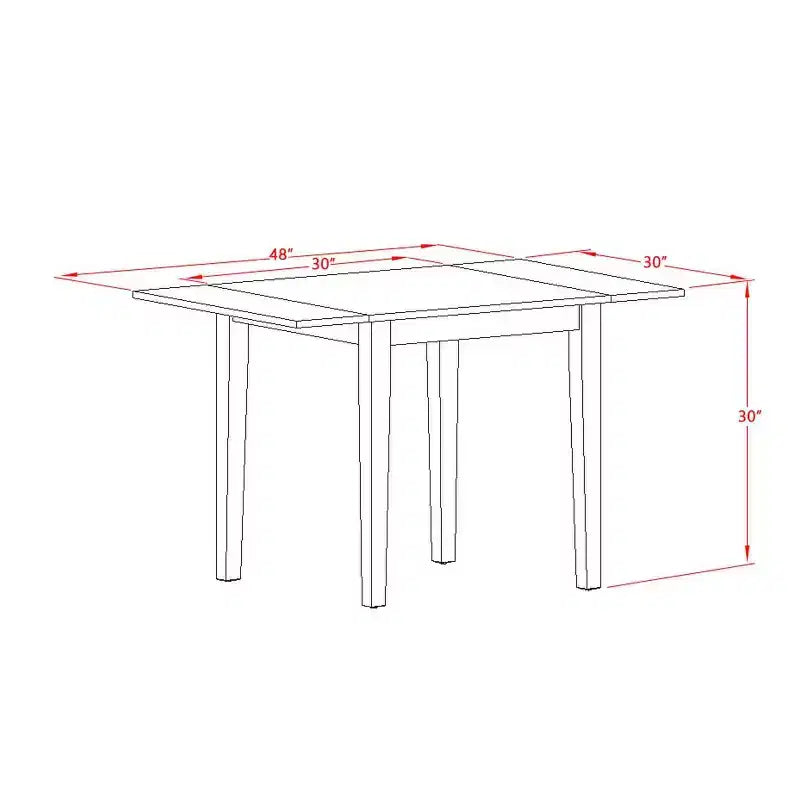 HomeStock 3-Pc Linen White Finish Rectangular Solid Wood Top with Dropleaf Dining Table Set
