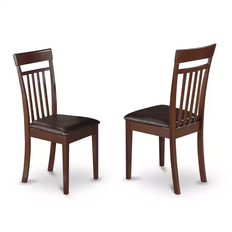 HomeStock 3-Piece Mahogany Finish Solid Wood Top with Dropleaf Dining Table Set