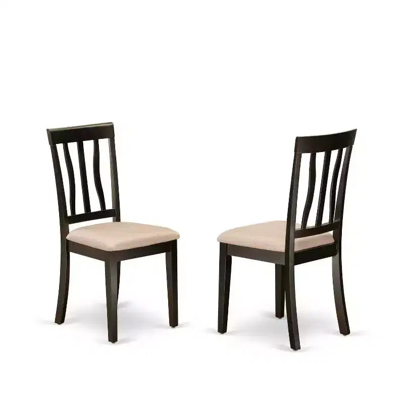 Dining Table Set - 54 Inch Kitchen Table with 8 Chairs - Cappuccino Finish - Modern Design