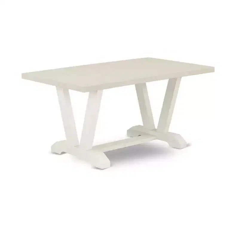 HomeStock 5-Piece Natural Oak Finish Solid Wood Top Dining Table with 4 Parson Chair
