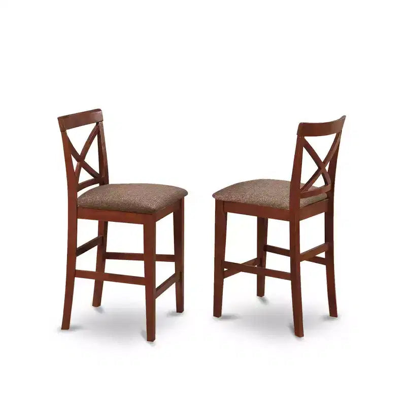 HomeStock 5-Pc Natural Brown Finish Solid Wood Top - Dining Room Set - Seats 4