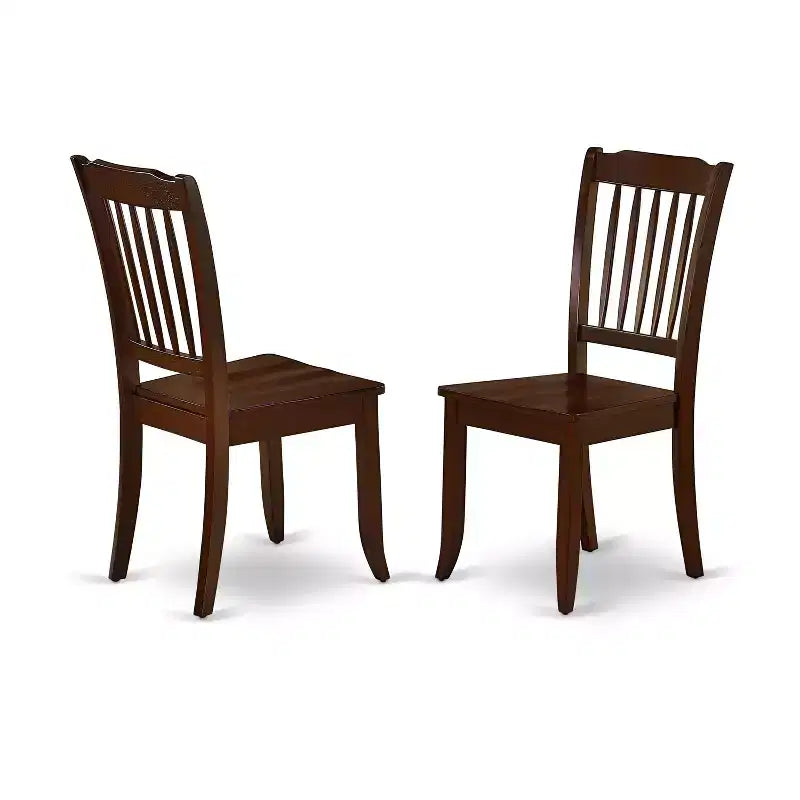 HomeStock 6-Piece Rectangle Mahogany Finish Solid Wood Top Dining Table with 1 Bench, 4 Chairs with Slat Back