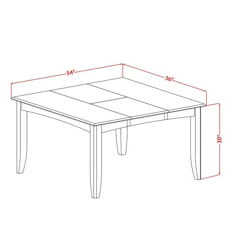 HomeStock 5-Piece Square Black and Cherry Finish Solid Wood Top Dining Table with 4 Chairs