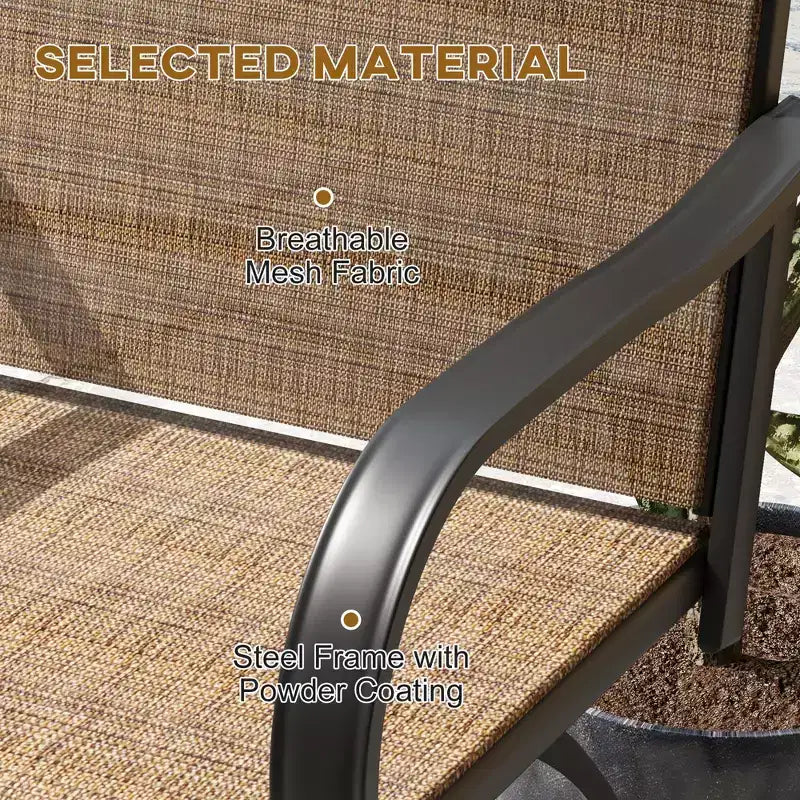Outdoor Bar Stools Set of 2, 360 Degree Swivel Bar Height Chairs, 26.75 x 29.5 x 48.5