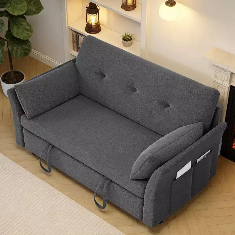 Dyonery 51 Sleeper Sofa Bed Couch with Side Pocket, Small 2 in 1 Convertible Loveseat Sleeper Couch for Apartment,Bedroom and Small Space