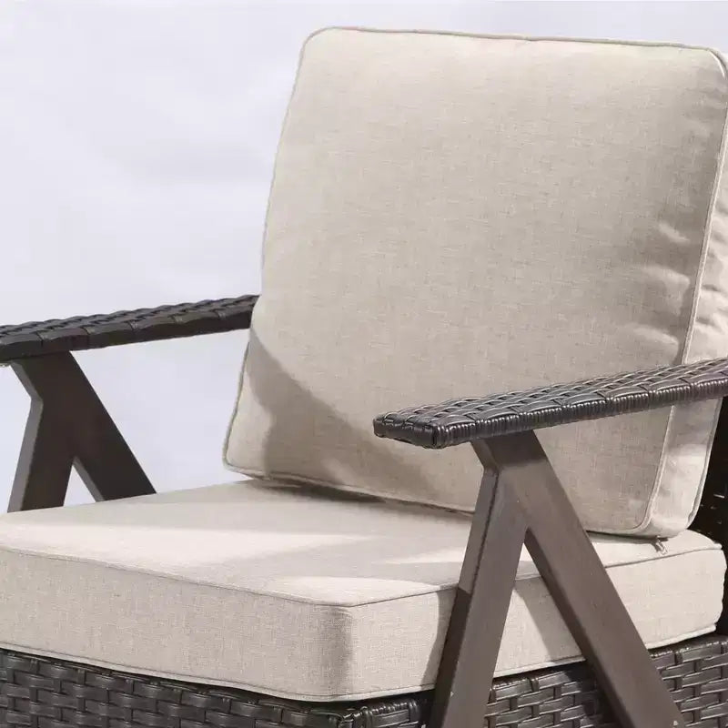 UPTIOT Outdoor 7-Piece Seating Set: 3-Seater Sofa, 2 Swivel Rockers, 2 Single Chairs & 2 Ottomans for Patio Comfort