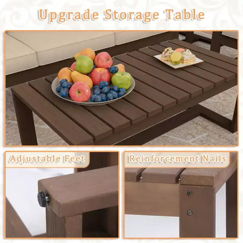 UPTIOT Outdoor Patio Set with Premium Hemlock Wood and Water-Resistant Comfort
