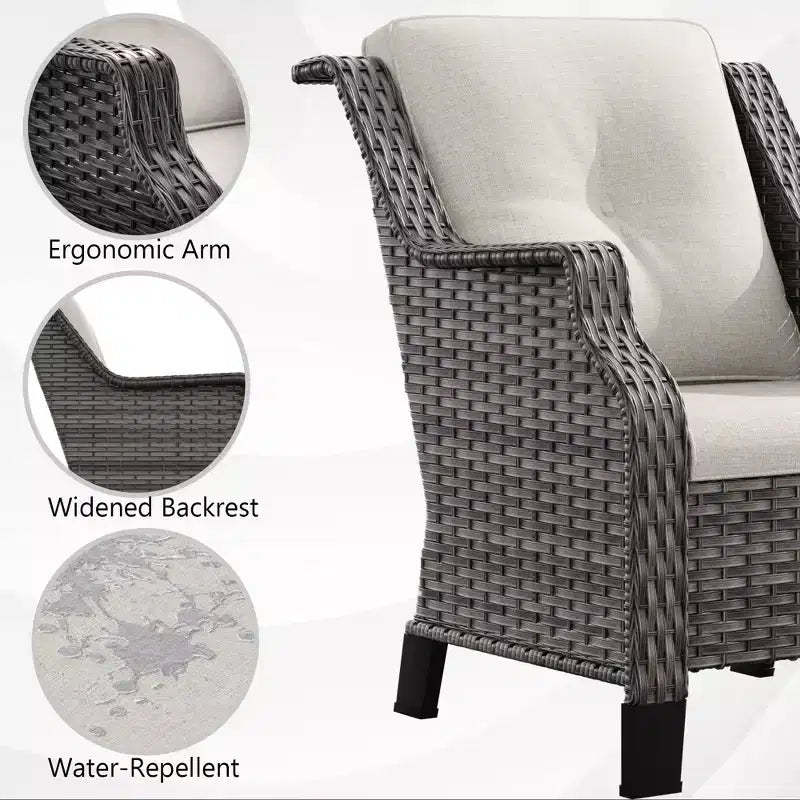 UPTIOT Premium Outdoor Patio Lounge Set with Ergonomic Design and All-Weather Comfort
