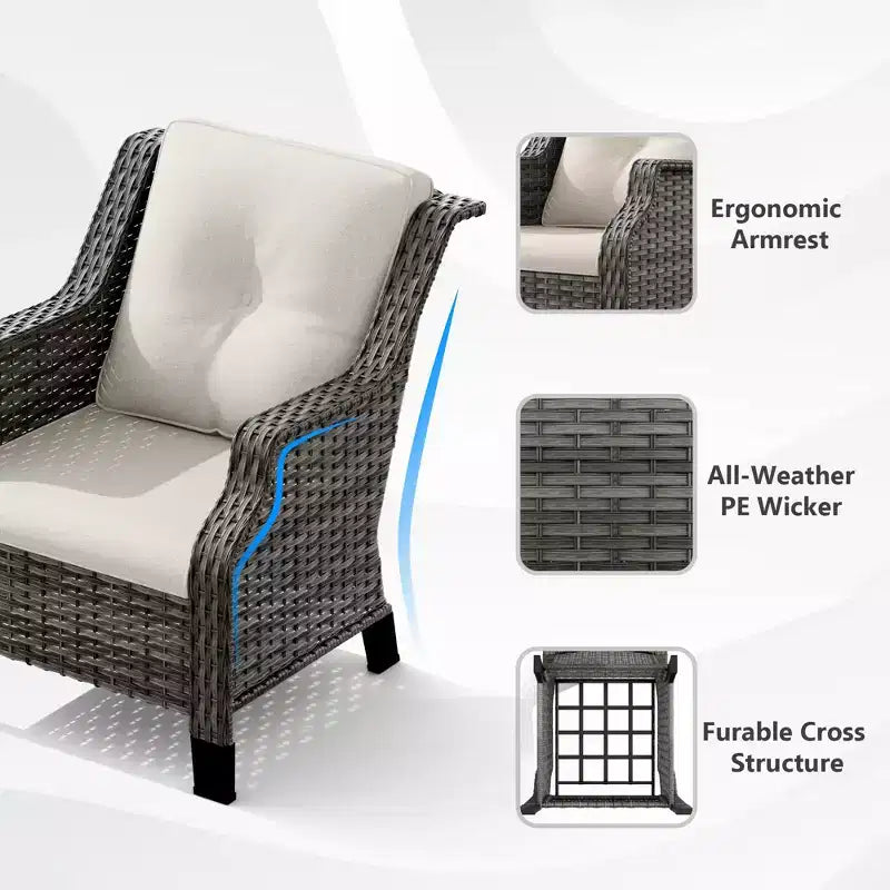 UPTIOT Premium Outdoor Patio Lounge Set with Ergonomic Design and All-Weather Comfort