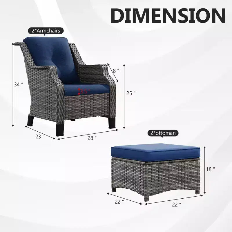 UPTIOT Premium Outdoor Patio Lounge Set with Ergonomic Design and All-Weather Comfort