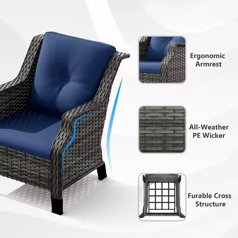 UPTIOT Premium Outdoor Patio Lounge Set with Ergonomic Design and All-Weather Comfort