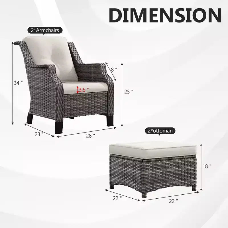 UPTIOT Premium Outdoor Patio Lounge Set with Ergonomic Design and All-Weather Comfort