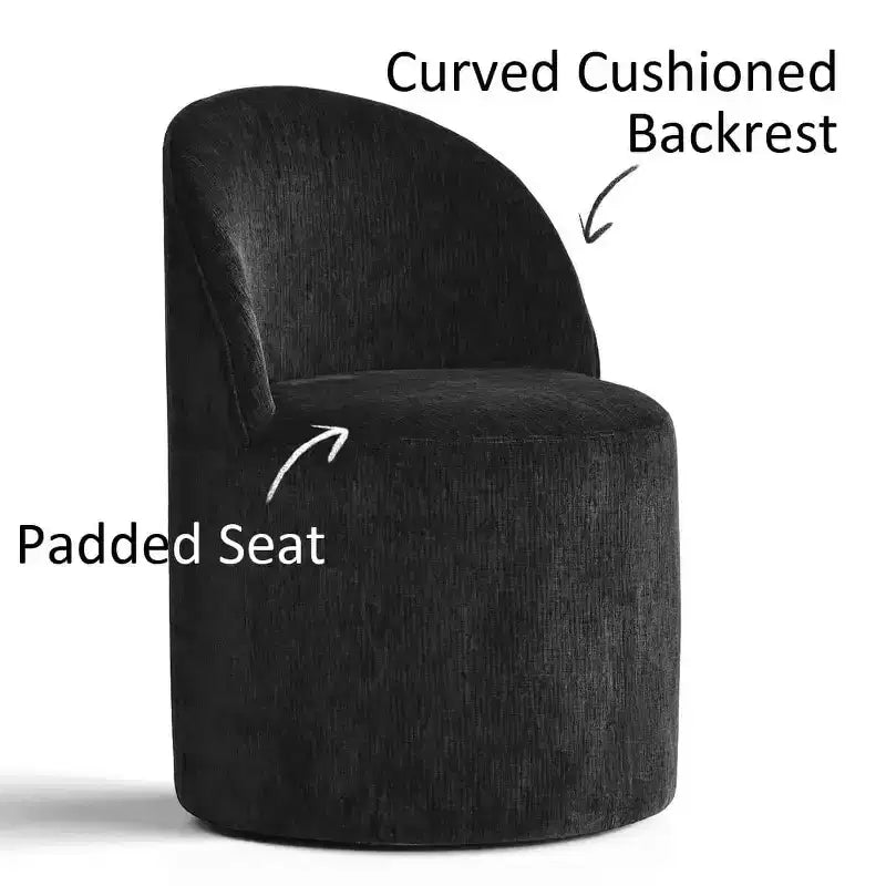Dining Table Set for 6, Oval 79 Table and Chenille Fabric Armless Barrel Chairs with Casters, Perfect for Kitchens-Panipeachy