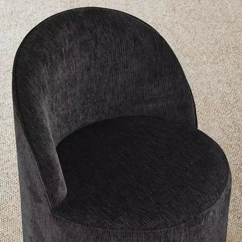 Dining Table Set for 6, Oval 79 Table and Chenille Fabric Armless Barrel Chairs with Casters, Perfect for Kitchens-Panipeachy