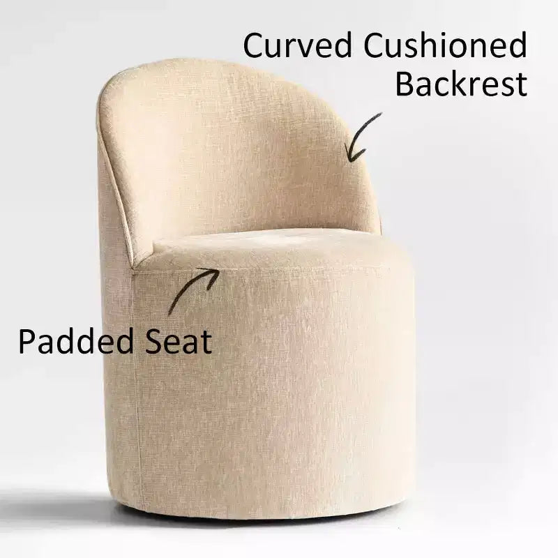 Dining Table Set for 6, Oval 79 Table and Chenille Fabric Armless Barrel Chairs with Casters, Perfect for Kitchens-Panipeachy