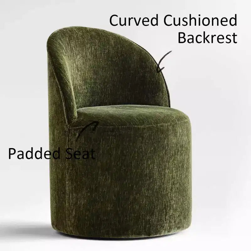 Dining Table Set for 6, Oval 79 Table and Chenille Fabric Armless Barrel Chairs with Casters, Perfect for Kitchens-Panipeachy