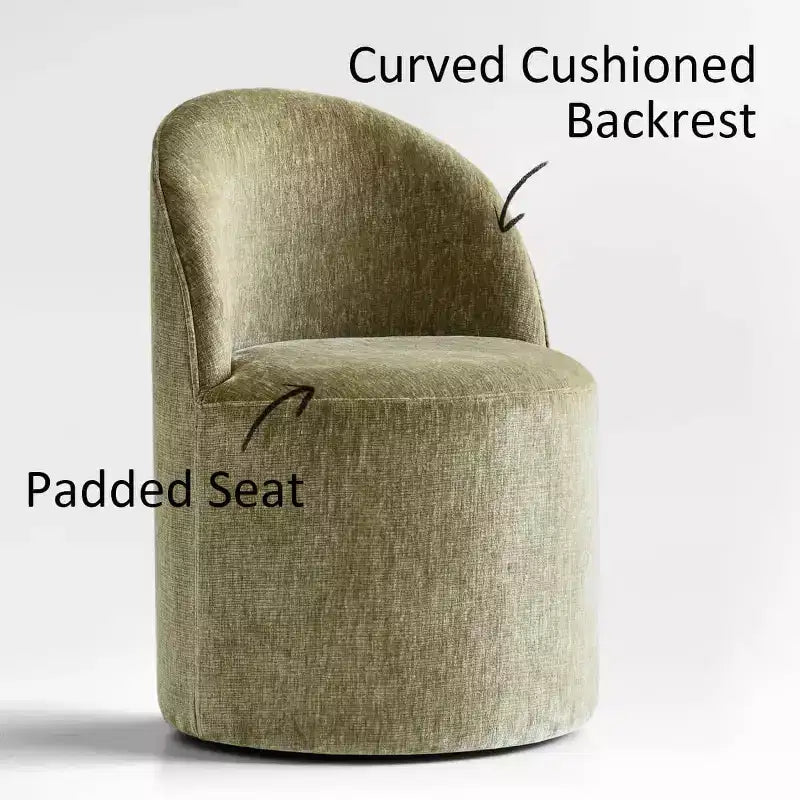 Dining Table Set for 6, Oval 79 Table and Chenille Fabric Armless Barrel Chairs with Casters, Perfect for Kitchens-Panipeachy