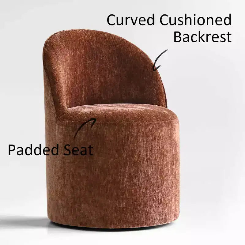 Dining Table Set for 6, Oval 79 Table and Chenille Fabric Armless Barrel Chairs with Casters, Perfect for Kitchens-Panipeachy