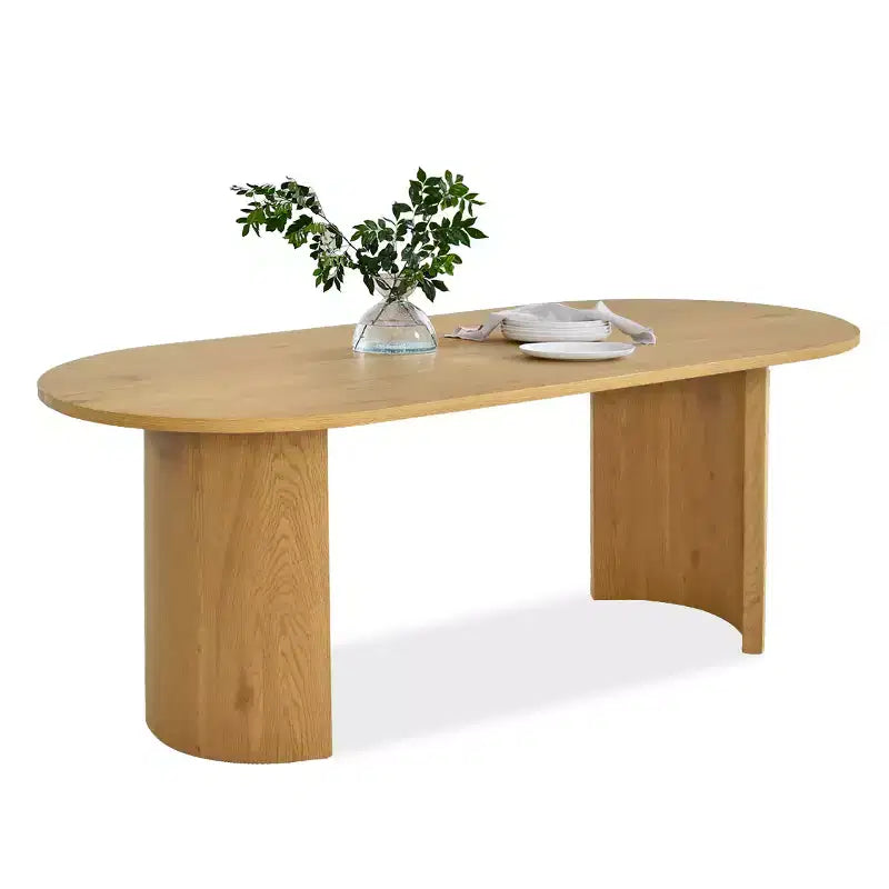 Dining Table Set for 6, Oval 79 Table and Chenille Fabric Armless Barrel Chairs with Casters, Perfect for Kitchens-Panipeachy