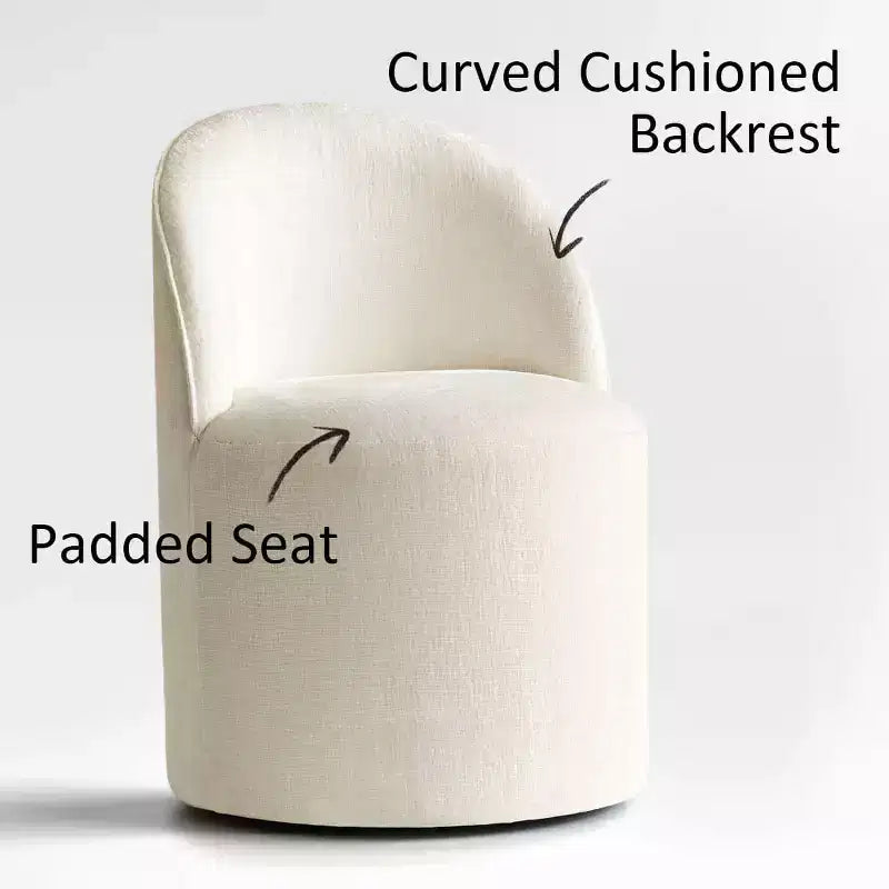 Dining Table Set for 6, Oval 79 Table and Chenille Fabric Armless Barrel Chairs with Casters, Perfect for Kitchens-Panipeachy